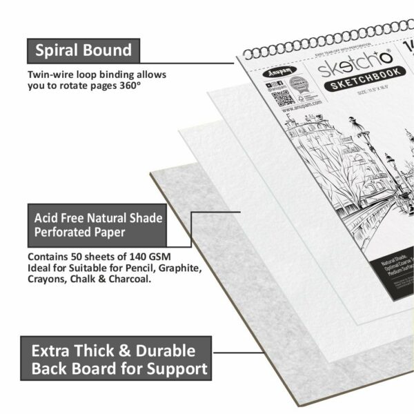Premium A5 Sketchbook - 50 Sheets, Acid-Free, Durable - Image 2