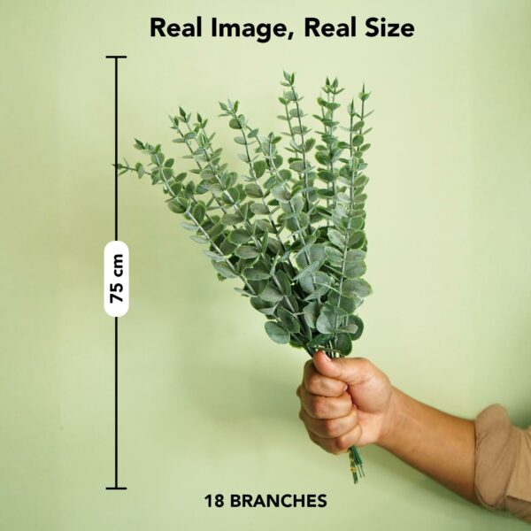 Realistic Artificial Eucalyptus Leaves for Home Decor - 18 Stems - Image 6