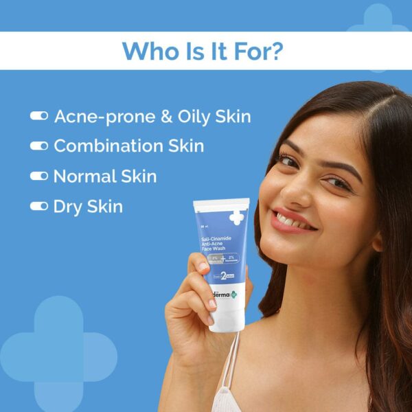 Sali-Cinamide Anti-Acne Face Wash with 2% Salicylic Acid & Niacinamide - 80 ml - Image 4