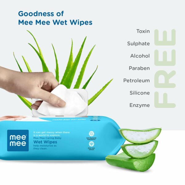 Caring Baby Wet Wipes with Aloe Vera - 72 Pcs (Pack of 3) - Image 6