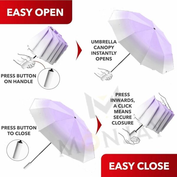 Windproof Travel Umbrella - Auto Open Close, Compact & Durable - Image 2
