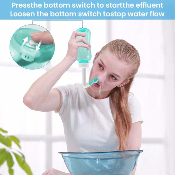300ML Sinus Rinse Bottle for Adults & Kids - Nasal Irrigation with 2 Nozzles - Image 5