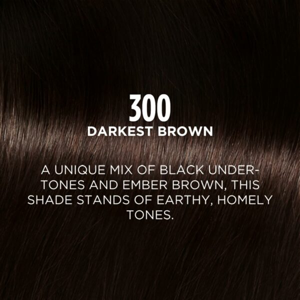 Semi-Permanent Hair Colour, Ammonia-Free, Darkest Brown 300, 87.5g+72ml - Image 3