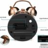Vintage Table Alarm Clock with Night LED Light - Copper