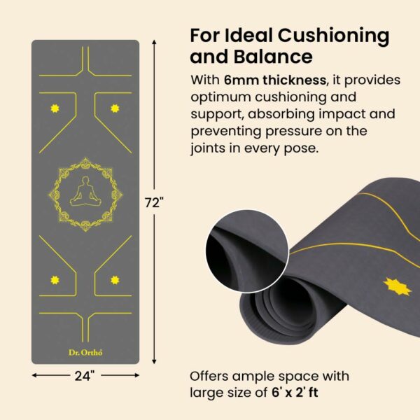 Eco-Friendly 6MM Thick Yoga Mat for Home & Gym - Navy Blue - Image 5