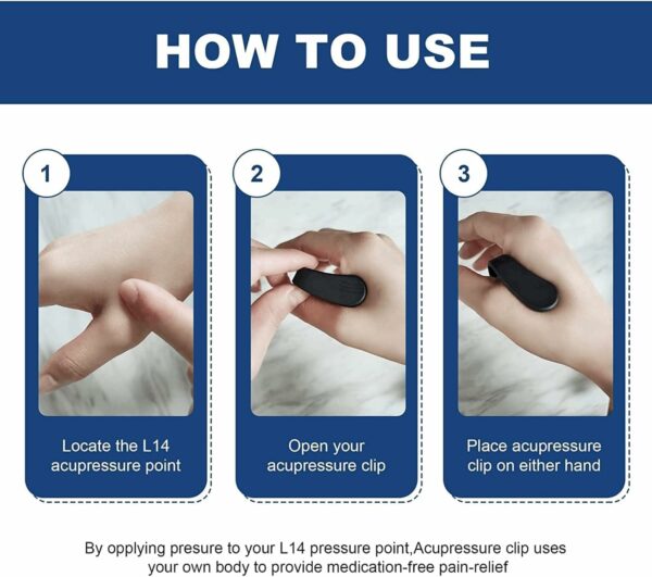 Portable Acupressure Clip for Headache & Tension Relief - 2 Pack - Image 3