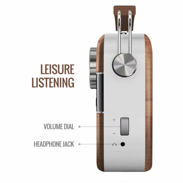 Portable Music Player with 5000 Songs, FM/BT/AUX - Oakwood Brown - Image 5