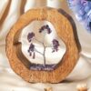 Amethyst Crystal Tree Set in Wooden Ring for Chakra Healing