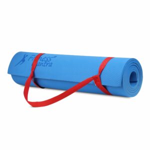 Eco-Friendly 6mm Anti-Slip Yoga Mat with Strap - Blue
