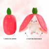 Reversible Bunny Plush Toy - Strawberry to Bunny Transformation