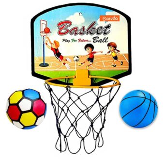 Portable Kids Basketball Set with Extra Ball - Indoor/Outdoor Fun