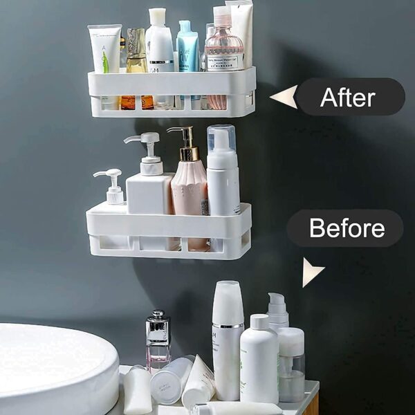 Self Adhesive Bathroom Shelf - 2 Pcs Wall Organizer - Image 3