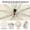 Large 50'' Windproof Folding Umbrella with Reflective Strap