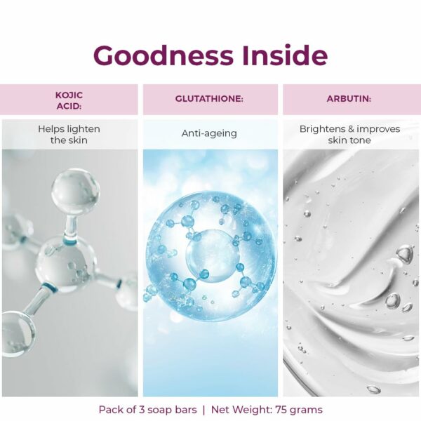 Kojic Acid & Glutathione Soap | Skin Lightening Pack of 3 - Image 2