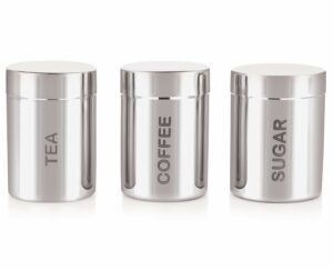 Airtight Stainless Steel Storage Canister Set ? 800 ml, Set of 3