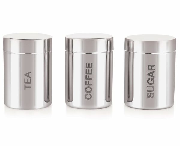 Airtight Stainless Steel Storage Canister Set ? 800 ml, Set of 3