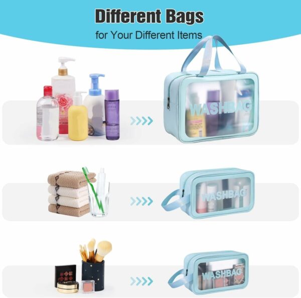 Large Capacity Waterproof Travel Toiletry Bag Set of 3 - Image 5