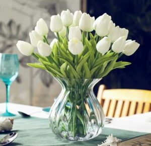 5 Pcs Artificial Tulip Flowers for Home Decoration - White