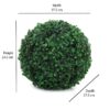 Set of 2 PVC Artificial Eucalyptus Boxwood Topiary Balls - 28 cm