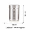Airtight Stainless Steel Storage Canister Set ? 800 ml, Set of 3
