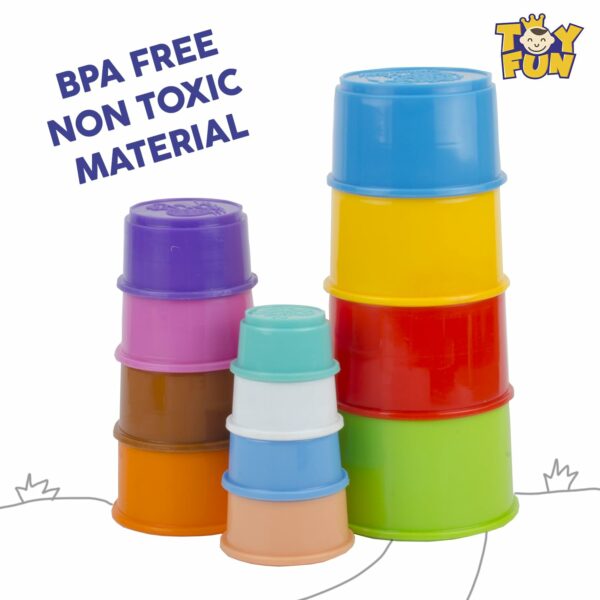 Colorful Stacking Beakers Toy for Kids - 12 Pieces - Image 3