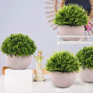 Set of 4 Artificial Potted Plants for Home & Office Decor