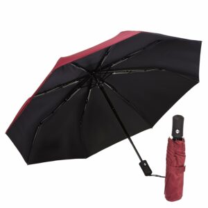 3-Fold Travel Umbrella - Auto Open/Close, UV Protection, Large Canopy
