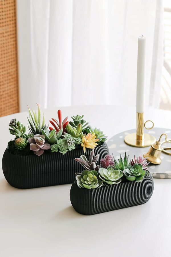 Pack of 6 Artificial Succulent Plants for Home Decor - Multi Size - Image 2