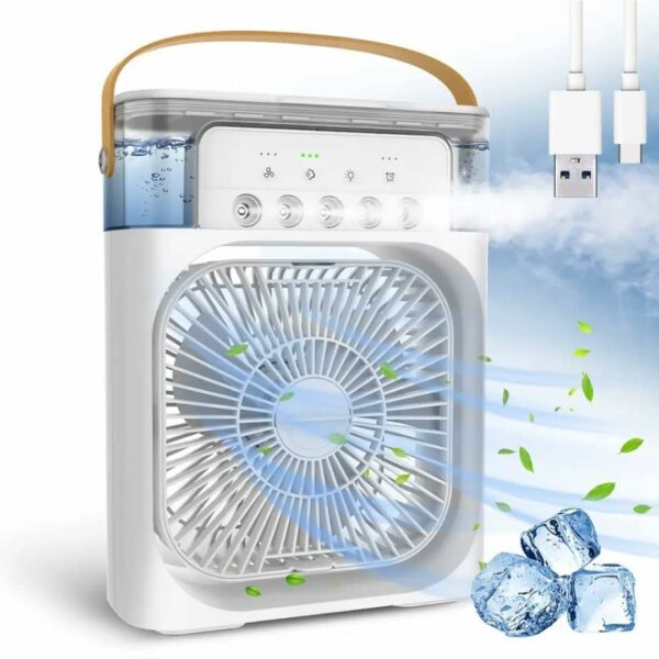 Portable Mini Cooler with LED Light and Timer for Home & Office