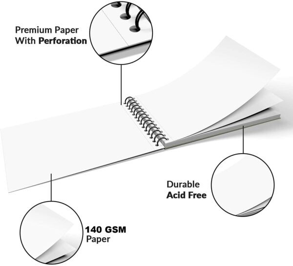 A5 Spiral-Bound Sketchbook Set - 50 Sheets, Acid Free Paper - Image 3