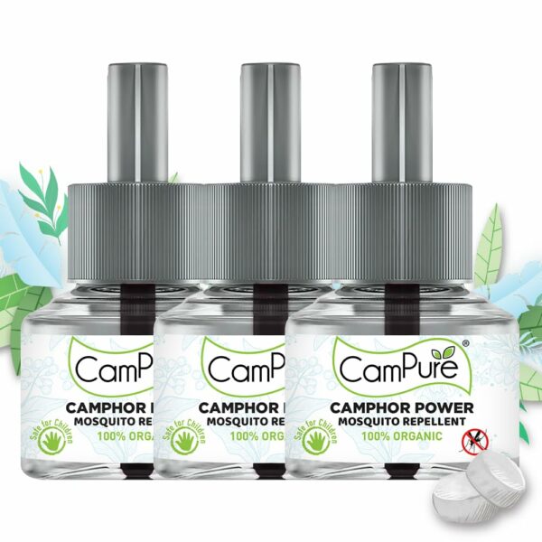 Organic Camphor Mosquito Repellent Refill Pack of 3 - Safe for Kids & Pets