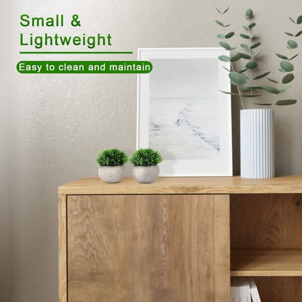2 Pcs Small Artificial Potted Plants for Home & Office Decor - Image 4