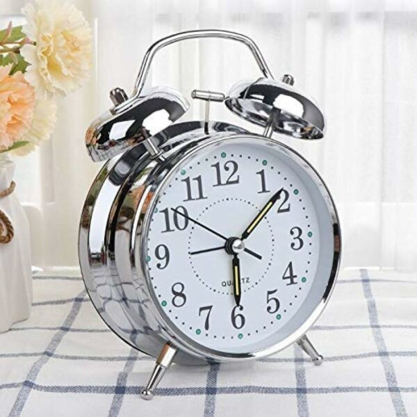 Vintage Twin Bell Alarm Clock with Loud Sound and LED Display - Image 4