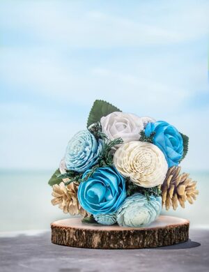 Sea Breeze Everlasting Floral Bouquet - 6 Inch Tabletop Arrangement