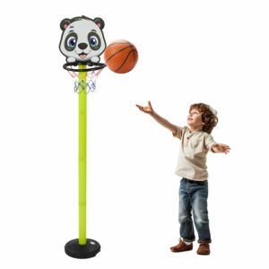 Adjustable Panda Emoji Basketball Set for Kids - Indoor & Outdoor Fun