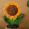 Handmade Crochet Sunflower & Daisy Potted Plants for Home & Car Decoration