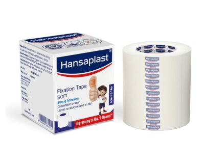 Adhesive Fixation Tape - 100% Cotton, Pack of 3, 5cm x 9.14cm