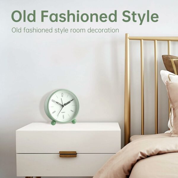 4 Inch Silent Non-Ticking Alarm Clock with Night Light - Image 5