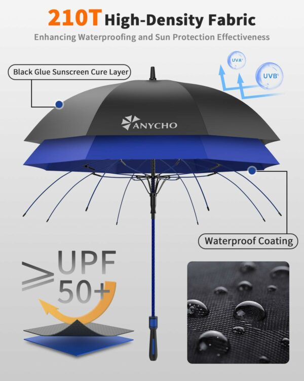 54 Inch Wind-Resistant Umbrella for 2-3 People - Auto Open - Image 3