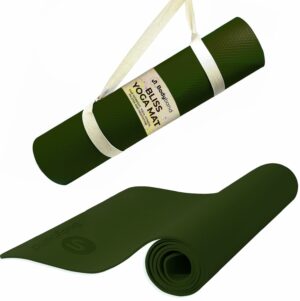 Extra Thick Yoga Mat 4mm with Carry Strap - Army Green