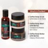 Caffeinated Body Care Gift Set with Body Wash, Scrub & Butter