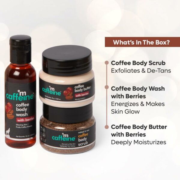 Caffeinated Body Care Gift Set with Body Wash, Scrub & Butter - Image 3