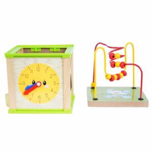 5-in-1 Wooden Activity Cube for Kids - Learning & Play