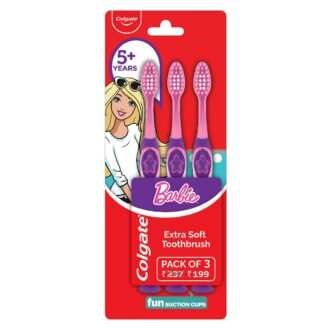 Kids Extra Soft Toothbrush with Tongue Cleaner - Pack of 3