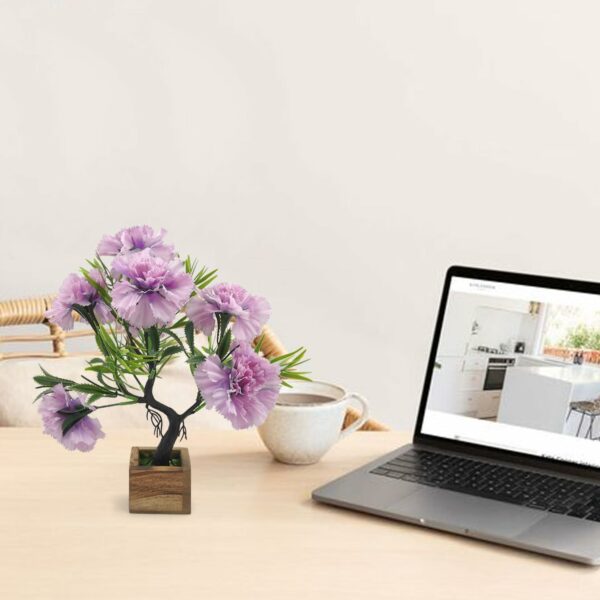 Artificial Flower Bonsai Tree with Wooden Pot for Indoor D?cor - Image 2