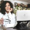 Adjustable Portable Laptop Stand with Phone Holder - Black