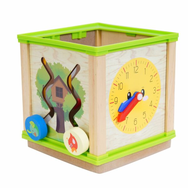 5-in-1 Wooden Activity Cube for Kids - Learning & Play - Image 3
