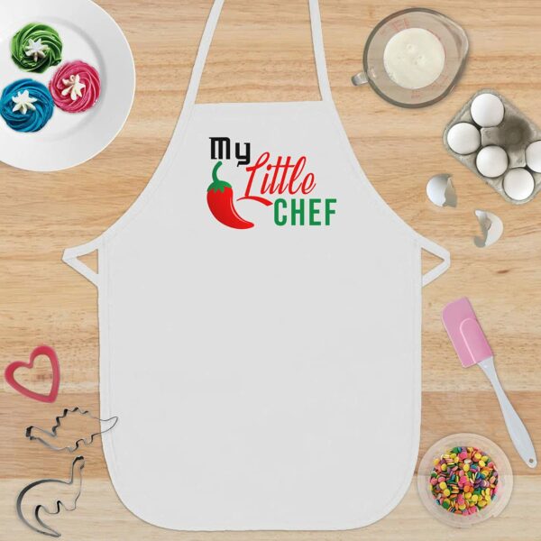 Baby Chef Poly Cotton Apron and Chef Cap Set for Ages 5-8 - Image 2