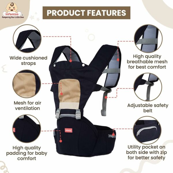 Hip Seat Baby Carrier for Infants 4-24 Months - 4 Carry Positions - Image 6