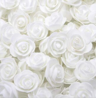 50 Pcs Small Artificial Foam Rose Flowers for DIY Crafts & Decor